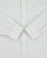 Vintage 1980s Givenchy Eggshell Blue Made In Canada Long Sleeve Striped Shirt - M