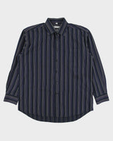 Vintage Y2K 00s Balmain Stitch Striped Long Sleeve Dress Shirt - L