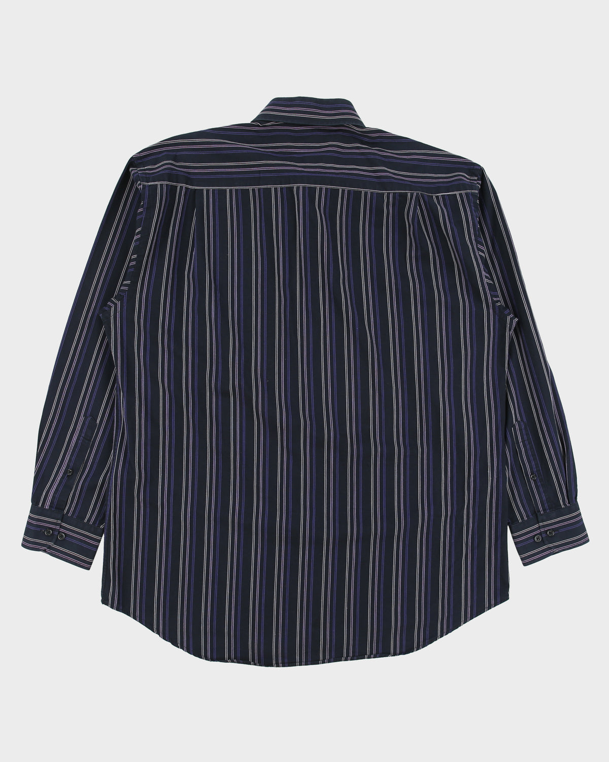 Vintage Y2K 00s Balmain Stitch Striped Long Sleeve Dress Shirt - L