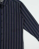 Vintage Y2K 00s Balmain Stitch Striped Long Sleeve Dress Shirt - L