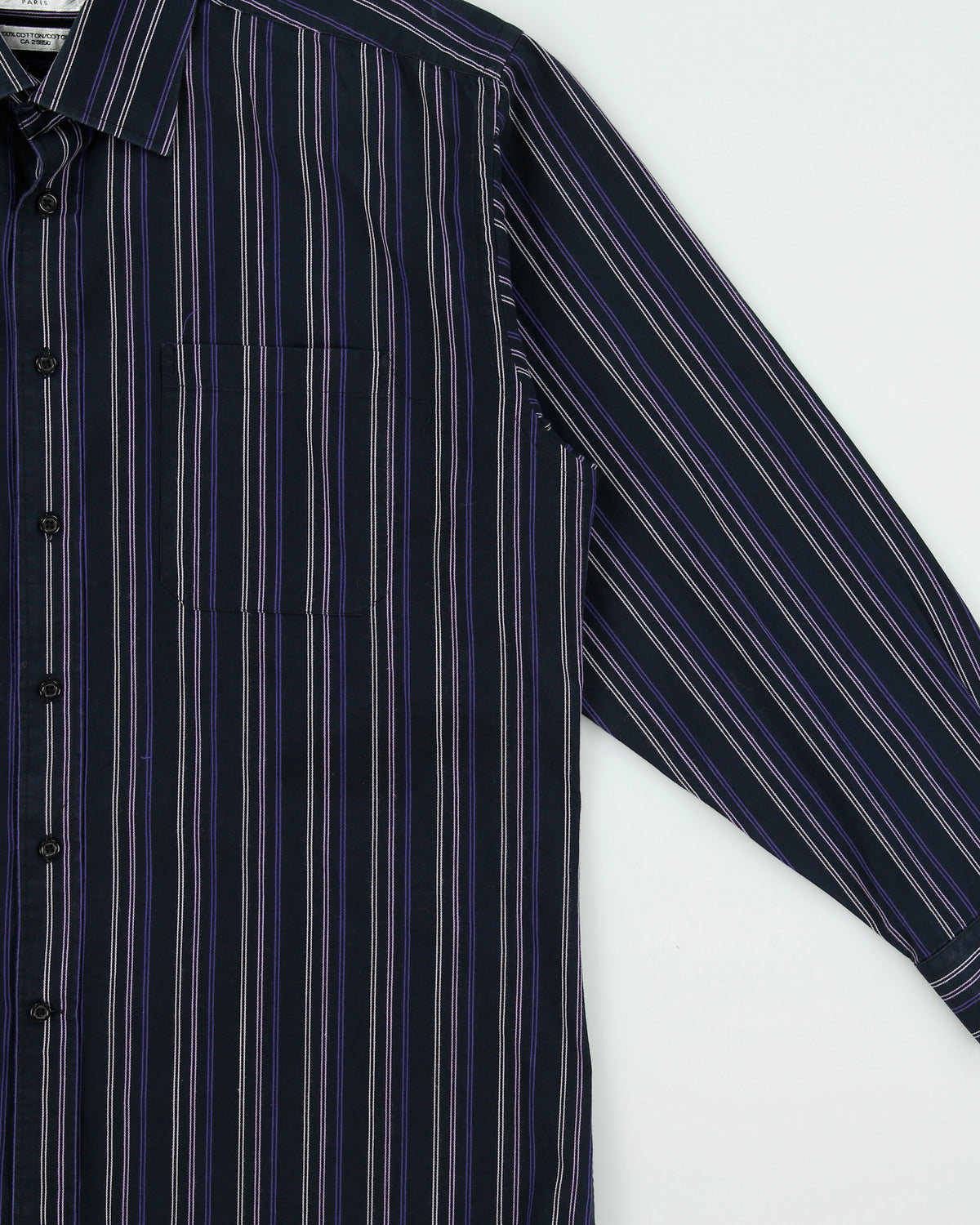 Vintage Y2K 00s Balmain Stitch Striped Long Sleeve Dress Shirt - L