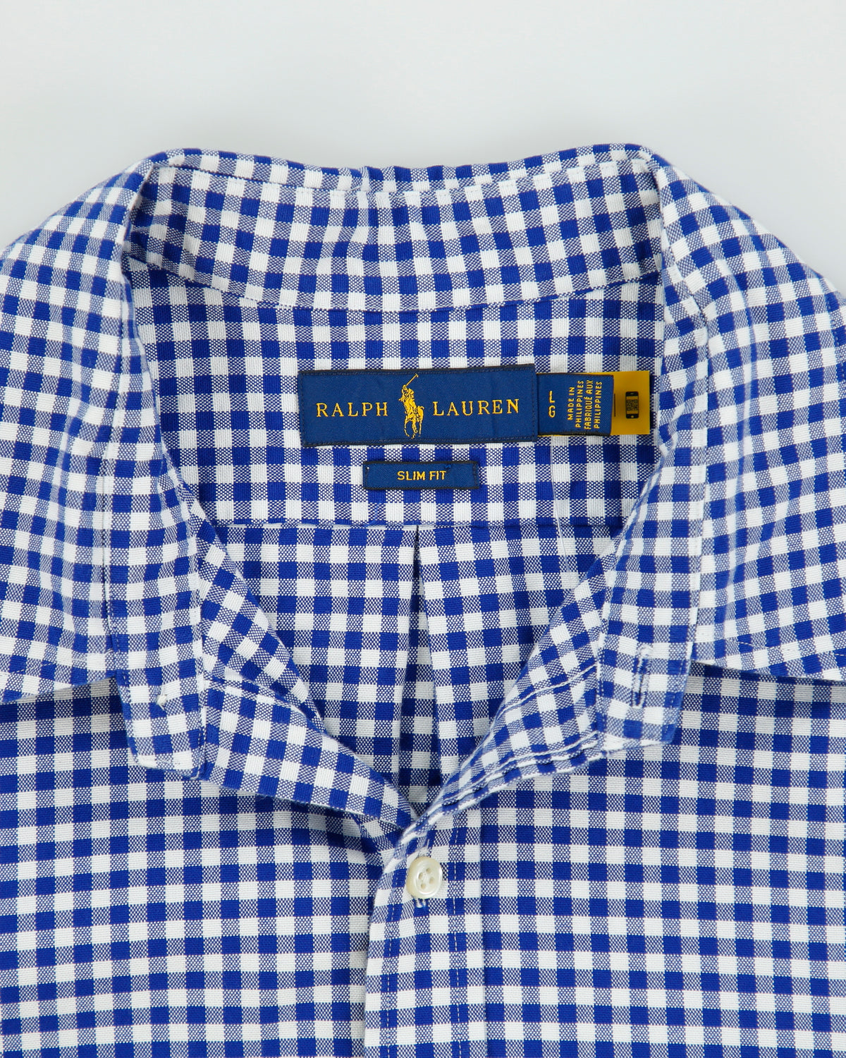 Polo Ralph Lauren Gingham Slim Fit Long Sleeve Oxford Shirt - L