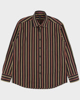 Vintage Y2K 00s Paul Smith Stitch Striped Made In Italy Long Sleeve Shirt - L