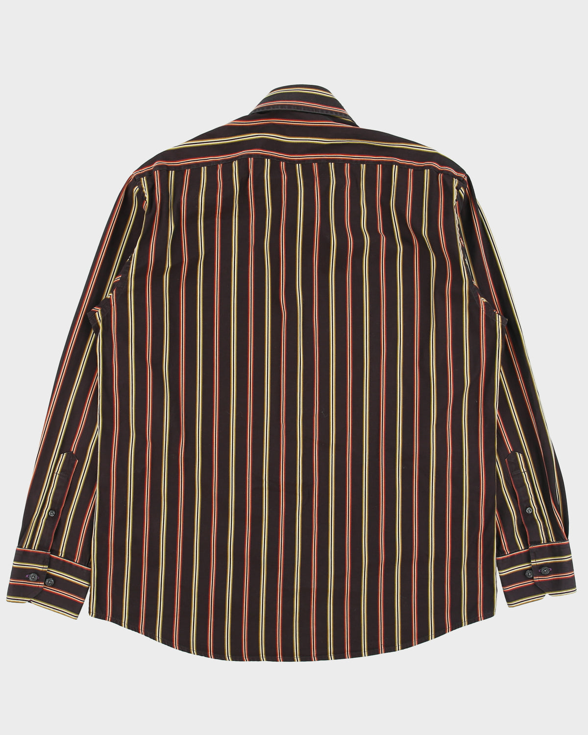 Vintage Y2K 00s Paul Smith Stitch Striped Made In Italy Long Sleeve Shirt - L