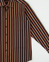 Vintage Y2K 00s Paul Smith Stitch Striped Made In Italy Long Sleeve Shirt - L