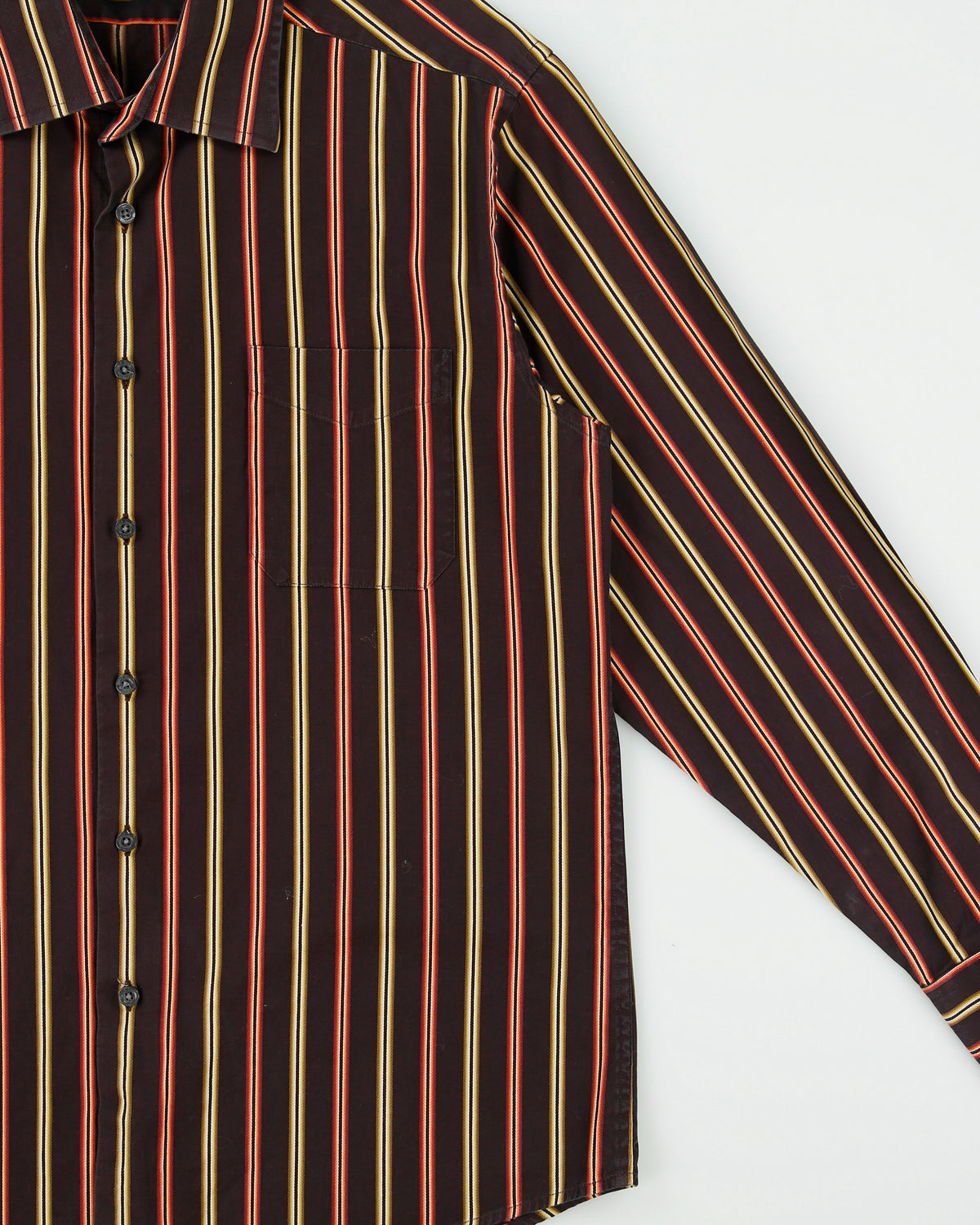 Vintage Y2K 00s Paul Smith Stitch Striped Made In Italy Long Sleeve Shirt - L