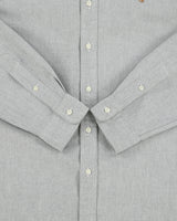Vintage Y2K 00s Ralph Lauren Marl Grey Classic Fit Long Sleeve Oxford Shirt - L