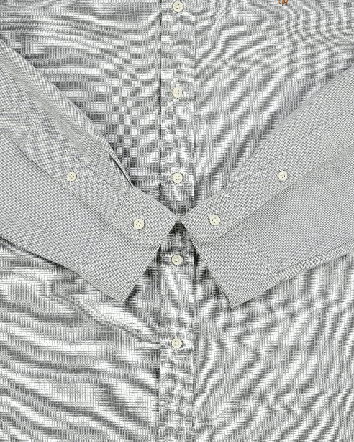 Vintage Y2K 00s Ralph Lauren Marl Grey Classic Fit Long Sleeve Oxford Shirt - L