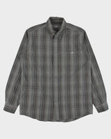 Vintage Y2K 00s Lacoste Plaid Silver Croc Long Sleeve Pocket Shirt - L