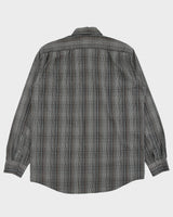 Vintage Y2K 00s Lacoste Plaid Silver Croc Long Sleeve Pocket Shirt - L
