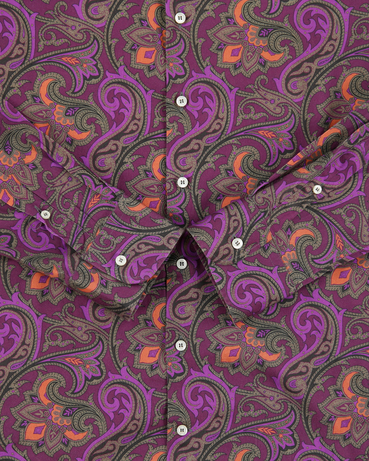 Vintage Y2K 00s Etro Pima Cotton Classic Paisley Long Sleeve Shirt - L