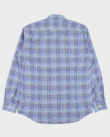 Vintage Y2K 00s Etro Gingham Plaid Long Sleeve Gradient Shirt - XL