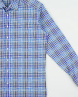 Vintage Y2K 00s Etro Gingham Plaid Long Sleeve Gradient Shirt - XL