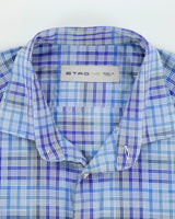 Vintage Y2K 00s Etro Gingham Plaid Long Sleeve Gradient Shirt - XL