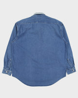 Vintage Y2K 00s Tommy Hilfiger Rugged Denim Hickory Long Sleeve Workwear Shirt - L