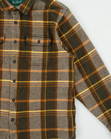 Woolrich Green Label Collection Plaid Heavyweight Flannel Long Sleeve Over Shirt - XL