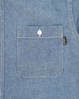 Stussy Classic Chambray Denim Short Sleeve Work Shirt - L