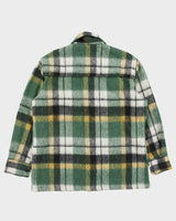 Vintage 1970s Creation Venture Plaid Wool Blend Long Sleeve Flannel Over Shirt - M