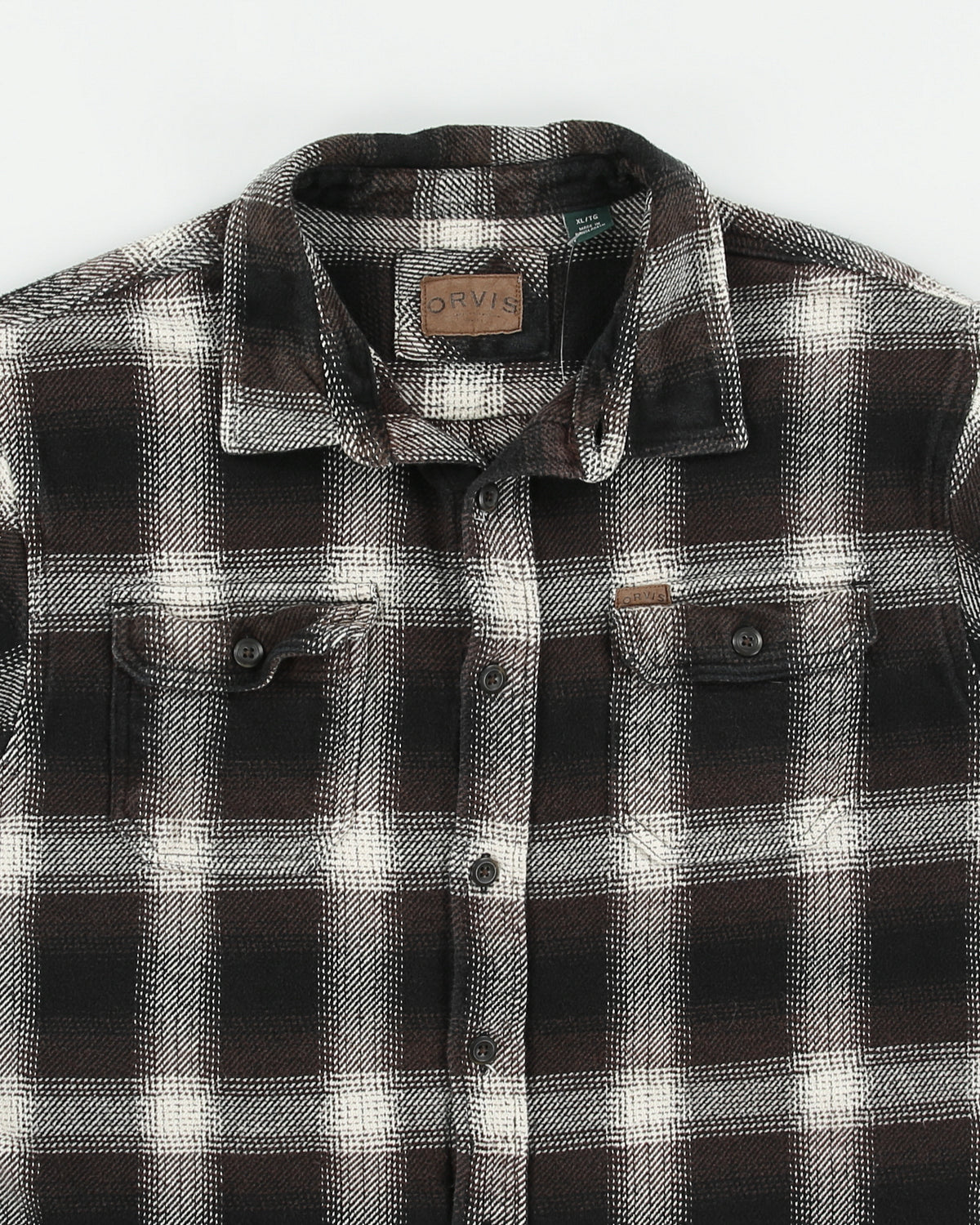 Orvis Heavyweight Plaid Long Sleeve Flannel Over Shirt - XL