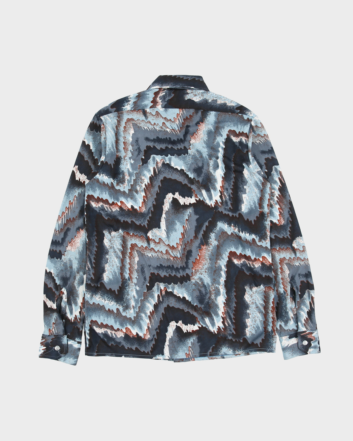 Vintage 1970s Flag Abstract Long Sleeve Perma Press Shirt - S