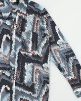Vintage 1970s Flag Abstract Long Sleeve Perma Press Shirt - S