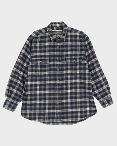 00s Fields & Stream Blue Checkered Flannel Shirt - L