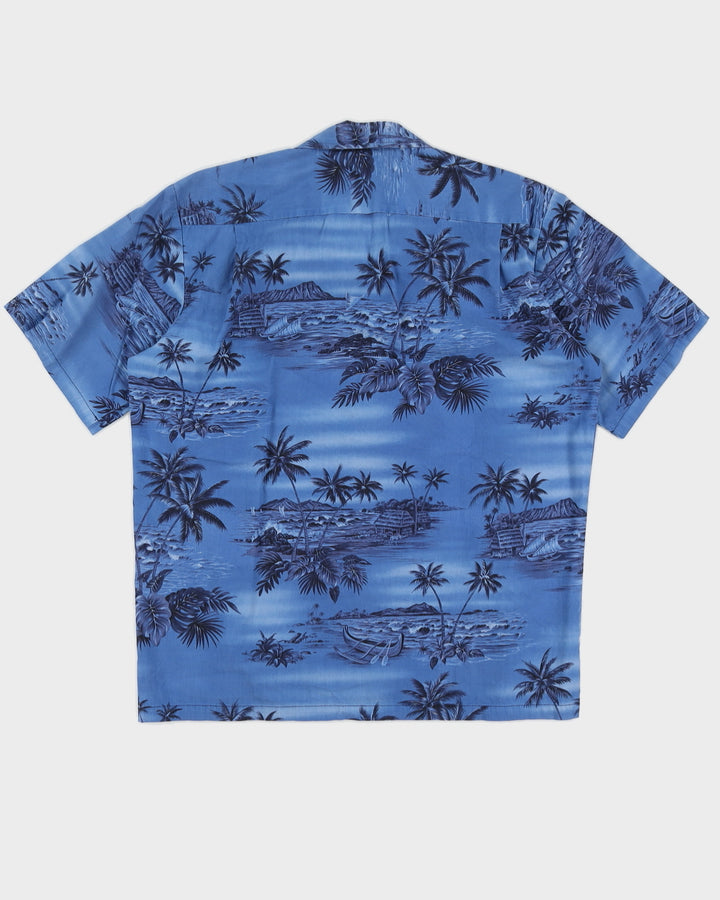 Blue Floral Hawaiian Shirt - XL