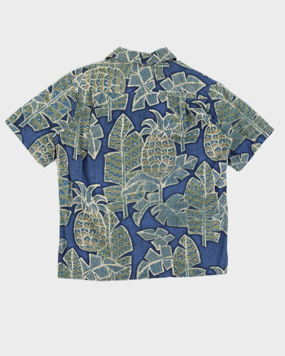 Blue Floral Hawaiian Shirt - L