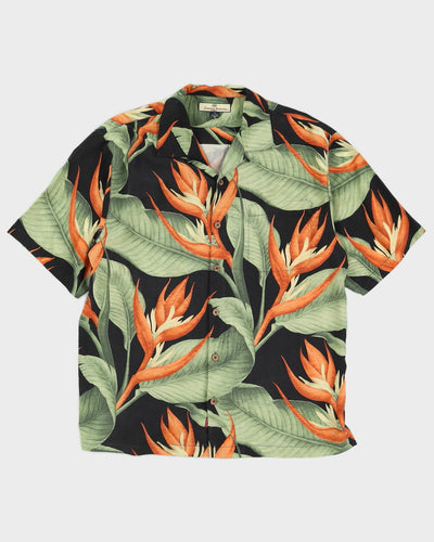 Black Floral Hawaiian Shirt - XL