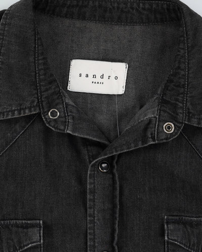 Sandro Paris Faded Black Denim Shirt - S