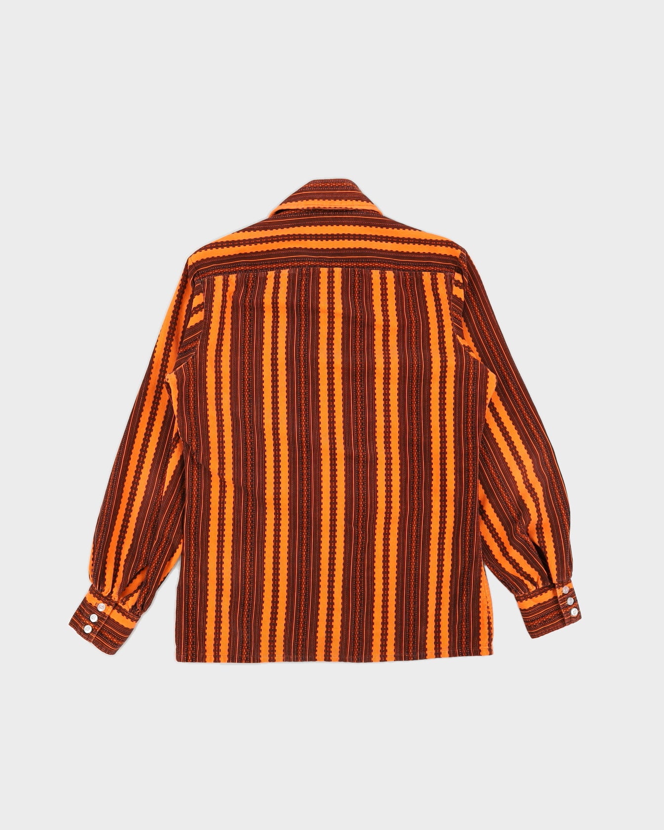 Vintage 70s Lory Cord Orange Long Sleeved Shirt - M