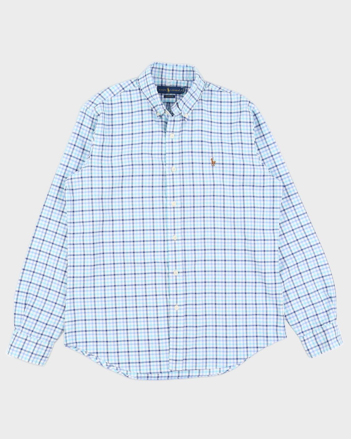 Ralph Lauren Men's Blue Gingham Shirt - M