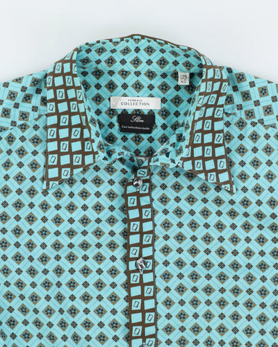 Versace Collection Men's Printed Blue Shirt - L