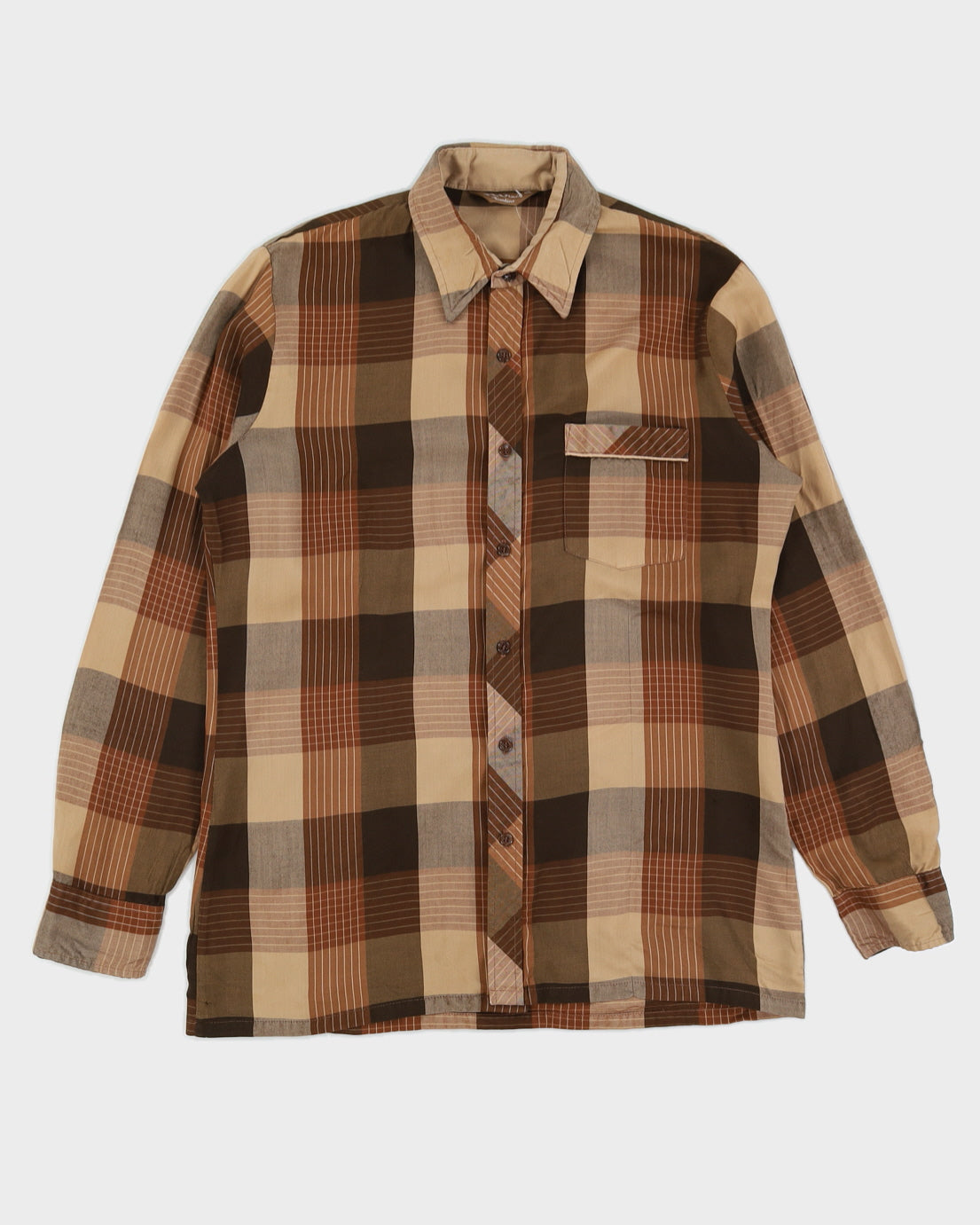Vintage 70s Da Vinci Plaid Shirt - L