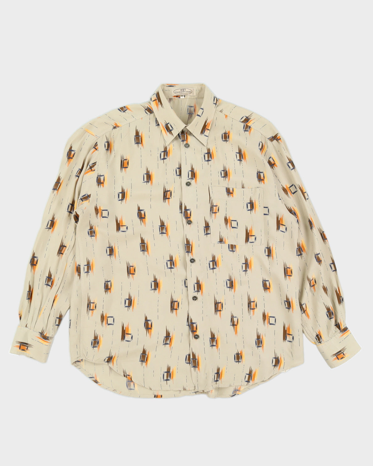 Vintage Pronto Uomo Beige Pocket Shirt - XL