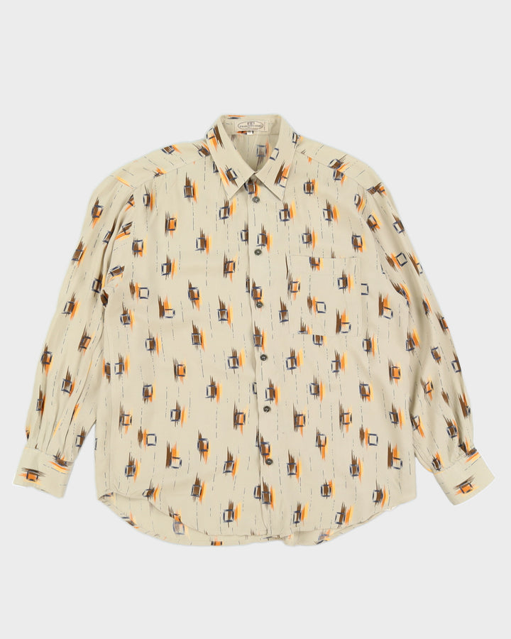 Vintage Pronto Uomo Beige Pocket Shirt - XL
