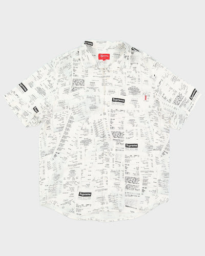 Supreme S/S Receipt Print Shirt - L