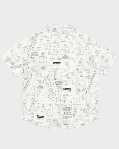 Supreme S/S Receipt Print Shirt - L