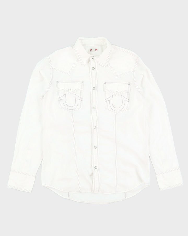 Y2K 00s True Religion White Western Shirt - L