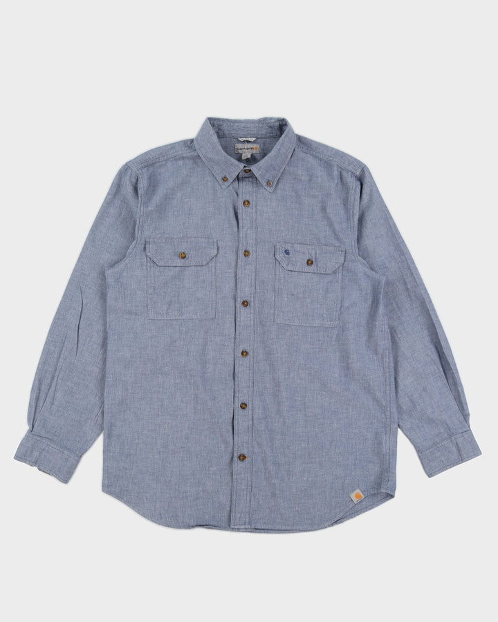 Carhartt Men's Blue Double Pocket Shirt - L