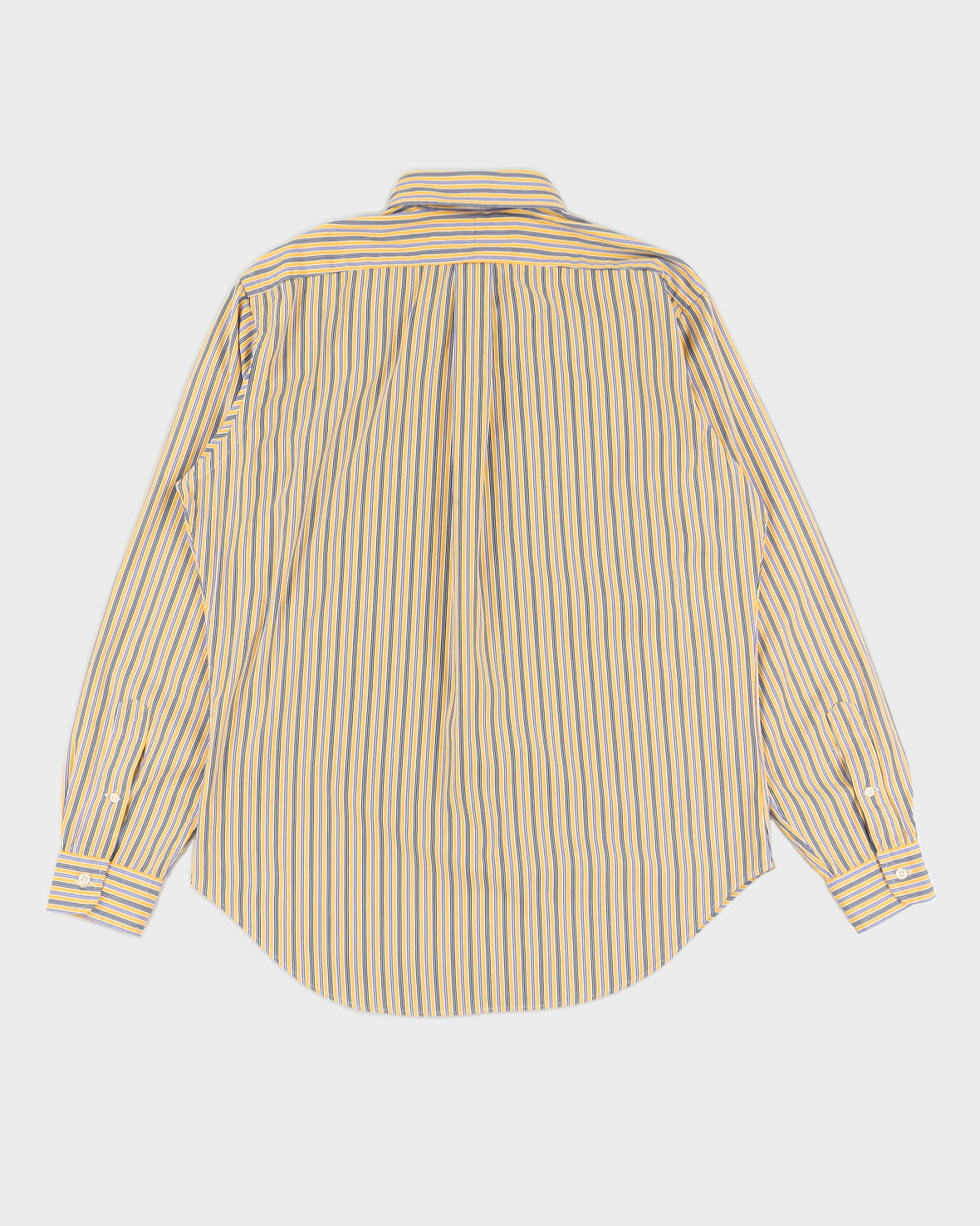 Vintage 90s Ralph Lauren Yellow &amp; Blue Striped Shirt - M