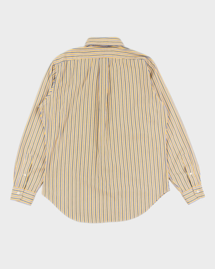 Vintage 90s Ralph Lauren Yellow & Blue Striped Shirt - M