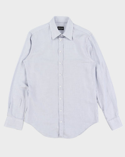 Giorgio Armani Blue Printed Dress Shirt - M