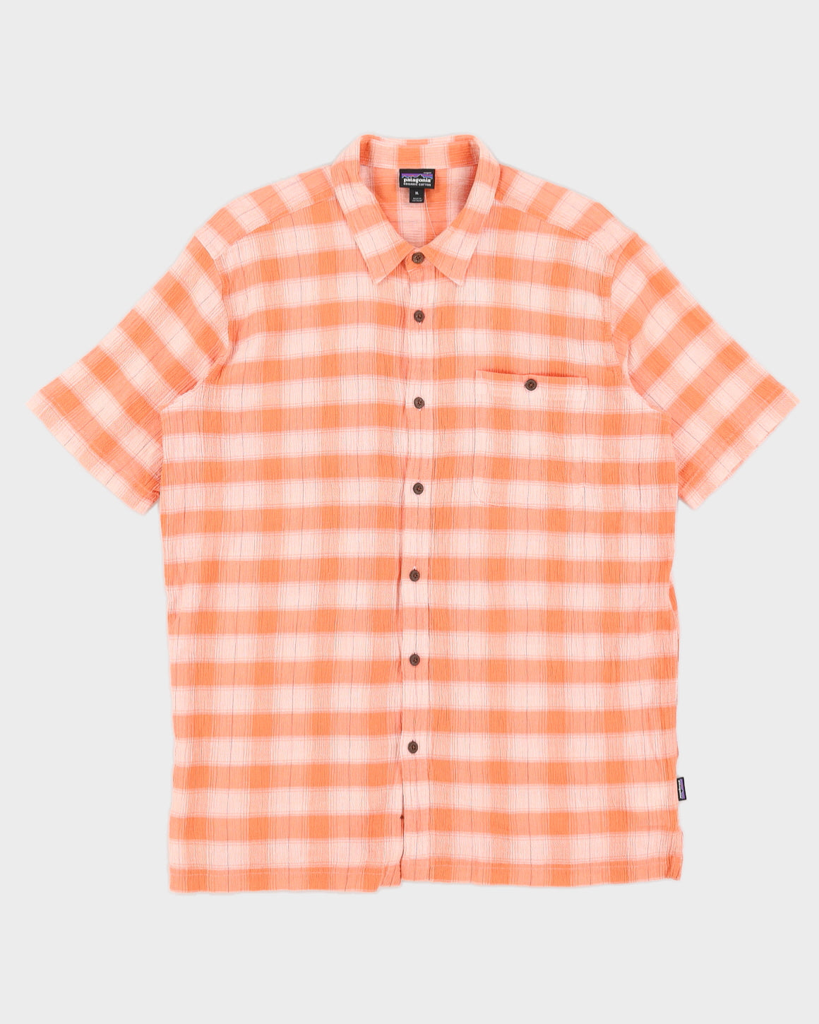 Patagonia Orange Plaid Cotton Shirt - XL