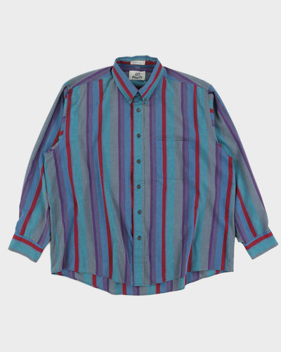 Vintage 80s Van Heusen Stripe Dress Shirt - XL