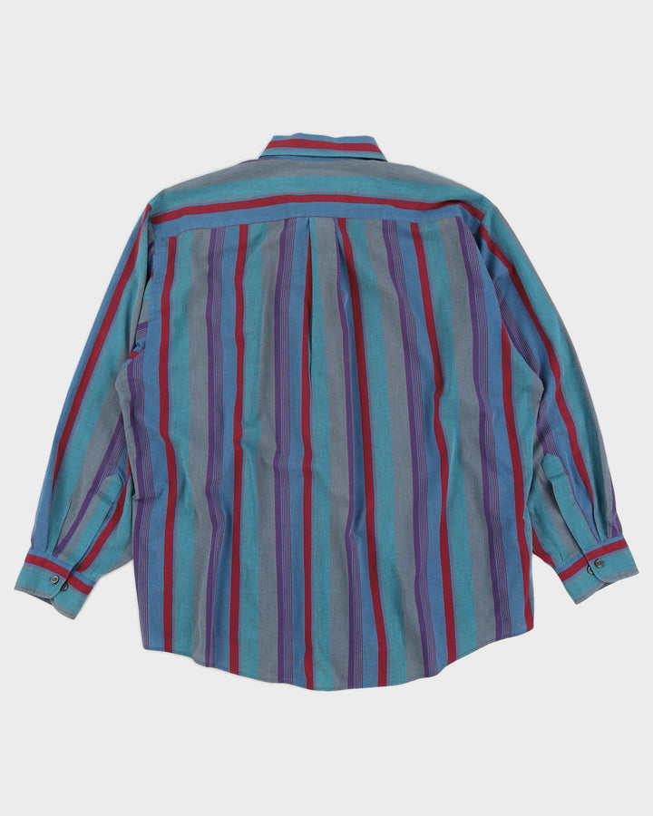 Vintage 80s Van Heusen Stripe Dress Shirt - XL