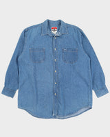 Vintage 90s Marlboro Denim Long Sleeved Shirt - L