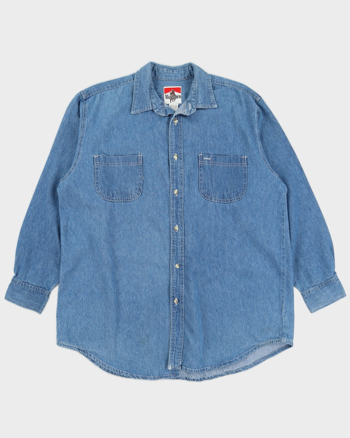 Vintage 90s Marlboro Denim Long Sleeved Shirt - L