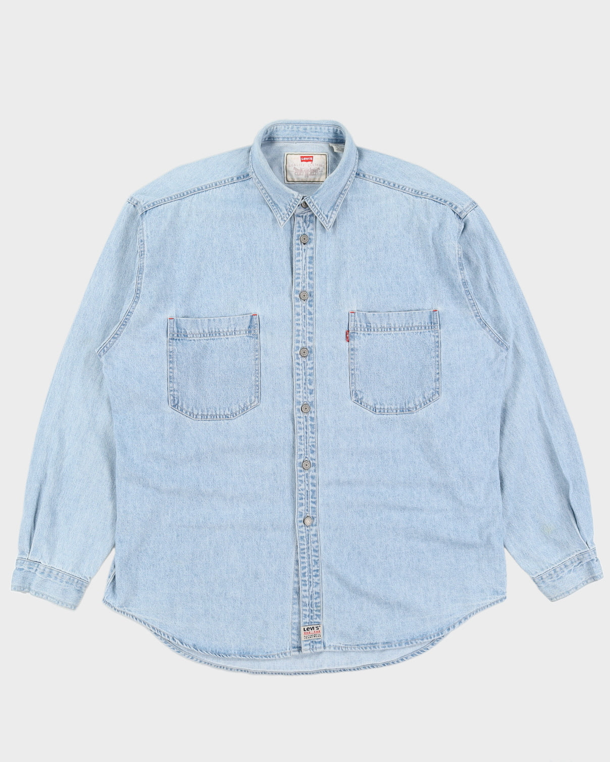 00s Levi's Blue Denim Long Sleeved Shirt - L