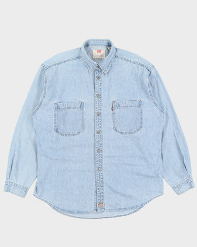 00s Levi's Blue Denim Long Sleeved Shirt - L